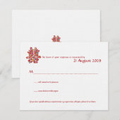 Spring Flowers Double Happiness Chinese Wedding RSVP Kaartje (Voorkant / Achterkant)