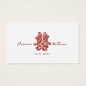 Spring Flowers Double Happiness Chinese Wedding Visitekaartjes (Achterkant)