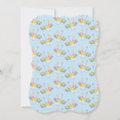 Spring Flowers Douche Mom-to-be Blauw Baby shower Kaart (Achterkant)