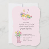 Spring Flowers Douche Mom-to-be Roze Baby shower Kaart (Voorkant)