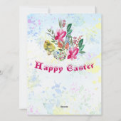 Spring Flowers Easter Chick Decorative Flora Green Feestdagenkaart (Achterkant)