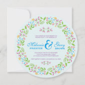Spring Flowers Easter Wreath Wedding Invite Kaart (Achterkant)