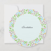 Spring Flowers Easter Wreath Wedding Invite Kaart (Voorkant)