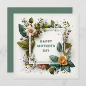 Spring Flowers Elegant Lijst Moederdag Kaart (Voorkant / Achterkant)
