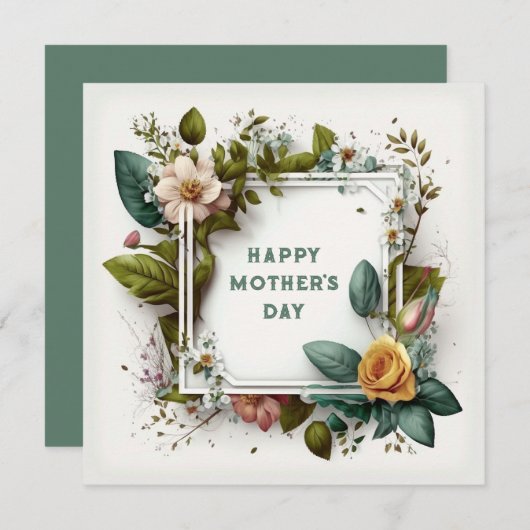 Spring Flowers Elegant Lijst Moederdag Kaart (Voorkant / Achterkant)
