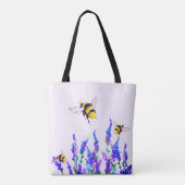 Spring Flowers en Flying Bees Canvas tas (Achterkant)