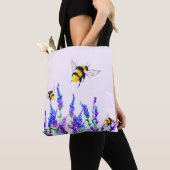 Spring Flowers en Flying Bees Canvas tas (Dichtbij)