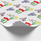 Spring Flowers en Hummingbird Cadeaupapier (Hoek)