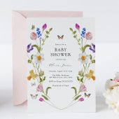 Spring Flowers en Vlinders Baby shower Kaart