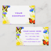 Spring Flowers en Vlinders Visitekaartje (Voorkant / Achterkant)