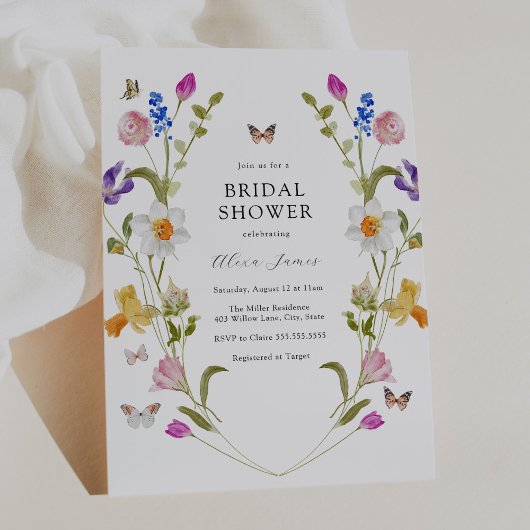 Spring Flowers en Vlinders Vrijgezellenfeest Kaart