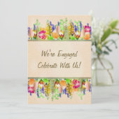 Spring Flowers Engagement Party Kaart (Staand voorkant)