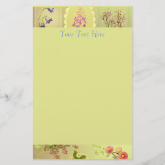 Spring Flowers Ephemera Stationery Briefpapier