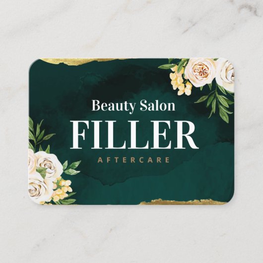 Spring Flowers Filler Aftercare Card Visitekaartje (Voorkant)