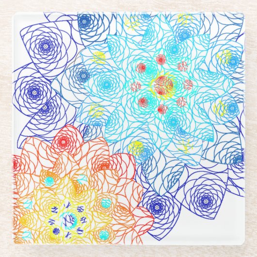 Spring Flowers Floral Illustration Glazen Onderzetter (Voorkant)