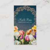 Spring Flowers Floral Lijst Elegant Chic Custom Visitekaartje (Voorkant)