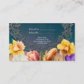 Spring Flowers Floral Lijst Elegant Refer an Frien Aanbevelingskaartje (Achterkant)