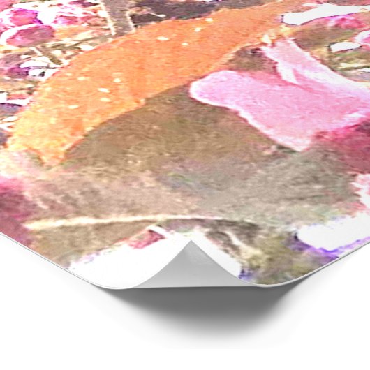 Spring Flowers Floral roze Cherry Blossom Abstract Poster (Hoek)