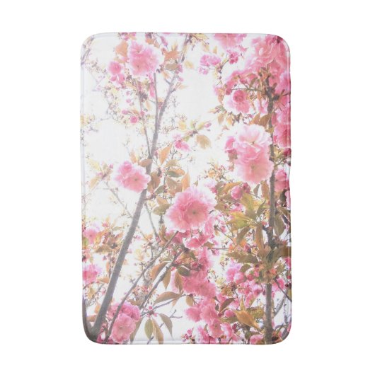 Spring Flowers Floral roze Cherry Blossom Art Cute Badmat (Voorkant Verticaal)