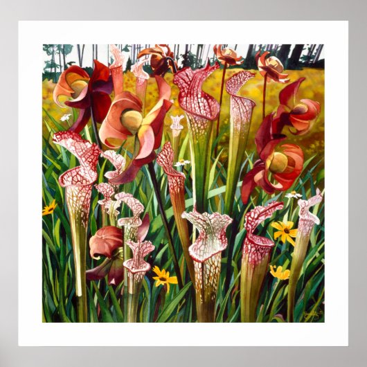 "Spring Flowers" Floral Waterverf Art Poster (Voorkant)