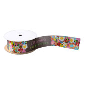 Spring Flowers Garden Dank u bruiloft gunst Labels Satijnen Lint (Spoel)