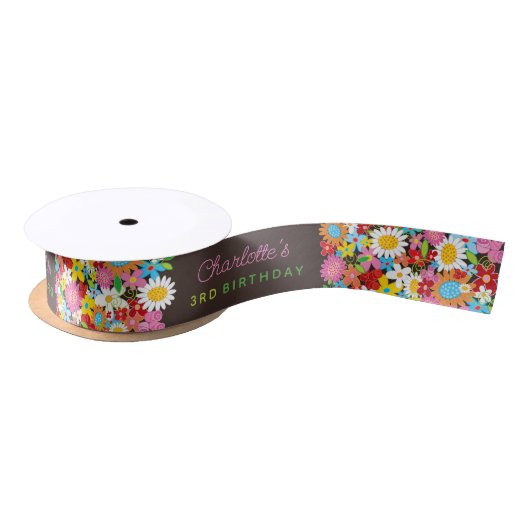 Spring Flowers Garden Dank u bruiloft gunst Labels Satijnen Lint (Spoel)