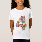 Spring Flowers Garden Four Girl 4e verjaardag T-shirt (Voorkant)