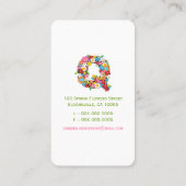 Spring Flowers Garden "Q" Monogram Profielkaart Visitekaartje (Achterkant)