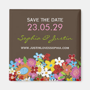 Spring Flowers Garden Whimsical behalve de datum Magneet