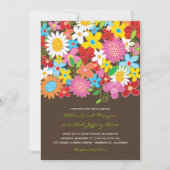 Spring Flowers Garden Whimsical Wedding Invite Kaart (Voorkant)