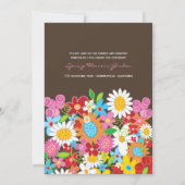Spring Flowers Garden Whimsical Wedding Invite Kaart (Achterkant)