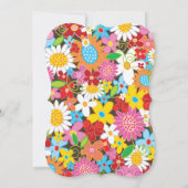Spring Flowers Garden Whimsical Wedding Invite Kaart (Achterkant)