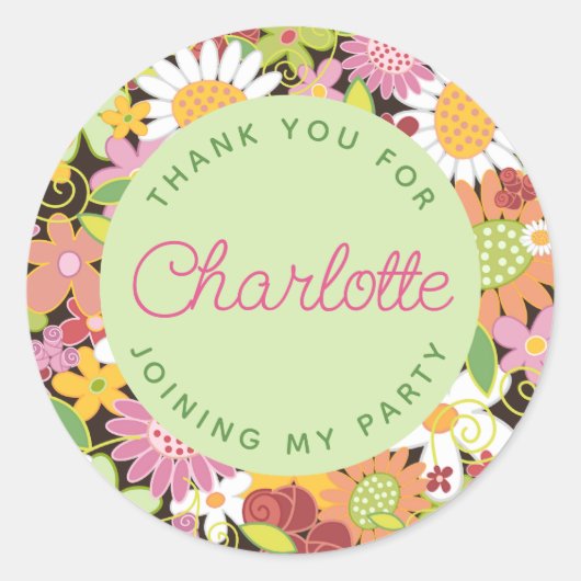 Spring Flowers Garden Whimsical Wedding Sticker (Voorkant)
