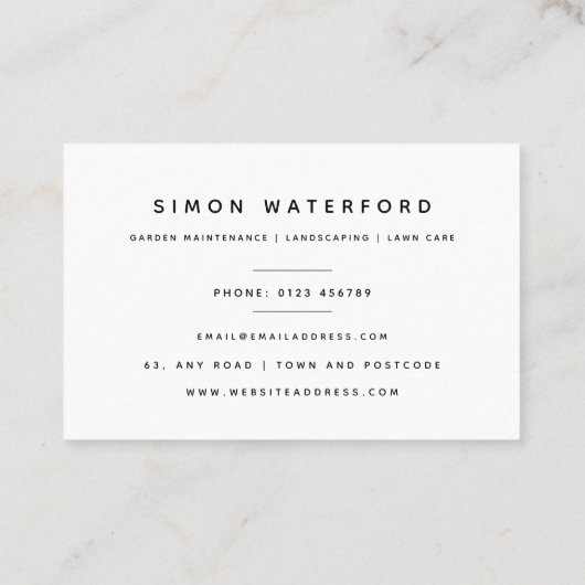 Spring Flowers Gardener Visitekaartje (Achterkant)