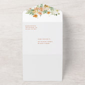 Spring Flowers Girl Baby shower All In One Uitnodiging (Buitenkant)