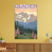 Spring Flowers - Glacier National Park, MT Canvas Afdruk (Insitu (Woonkamer))