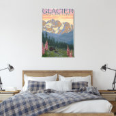 Spring Flowers - Glacier National Park, MT Canvas Afdruk (Insitu (Slaapkamer))