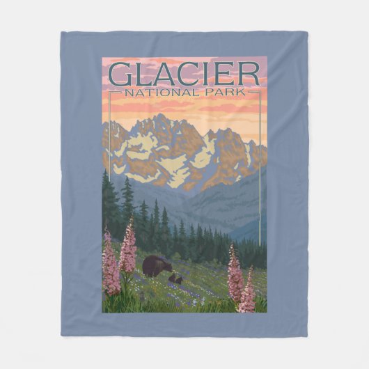 Spring Flowers - Glacier National Park, MT Fleece Deken (Voorkant)