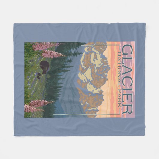 Spring Flowers - Glacier National Park, MT Fleece Deken (Voorkant (Horizontaal))