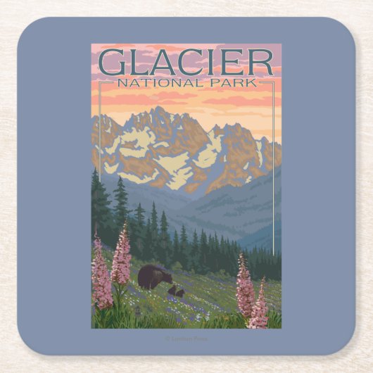 Spring Flowers - Glacier National Park, MT Kartonnen Onderzetters (Voorkant)