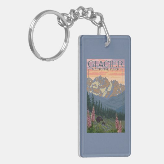 Spring Flowers - Glacier National Park, MT Sleutelhanger (Voorkant Links)