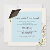 Spring Flowers + Graduation Cap 2014 Party Invites Kaart (Achterkant)