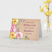 Spring Flowers Grandniece Verjaardag Kaart (Gele Bloem)