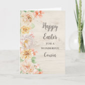 Spring Flowers Happy Easter Cousin Feestdagen Kaart (Voorkant)