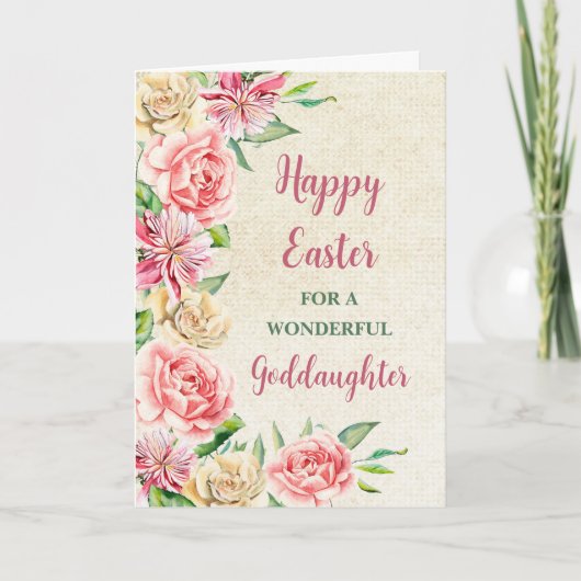Spring Flowers Happy Easter Godfather Feestdagen Kaart (Voorkant)