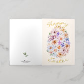 Spring Flowers Happy Pasen Folie Feestdagenkaart (Buiten Laag)