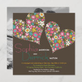 Spring Flowers Heart Engagement Party nodigt uit Kaart (Voorkant / Achterkant)
