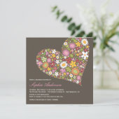 Spring Flowers Heart Love Bridal Luncheon Invite Kaart (Staand voorkant)