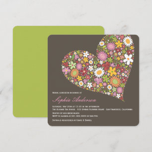 Spring Flowers Heart Love Vrijgezellenfeest Invite Kaart