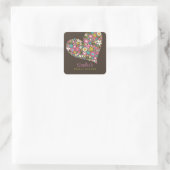 Spring Flowers Heart Love Vrijgezellenfeest Weddin Vierkante Sticker (Tas)